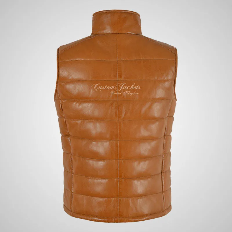 BELGRADE Women's Leather Puffer Gilet Soft Leather Padded Vest