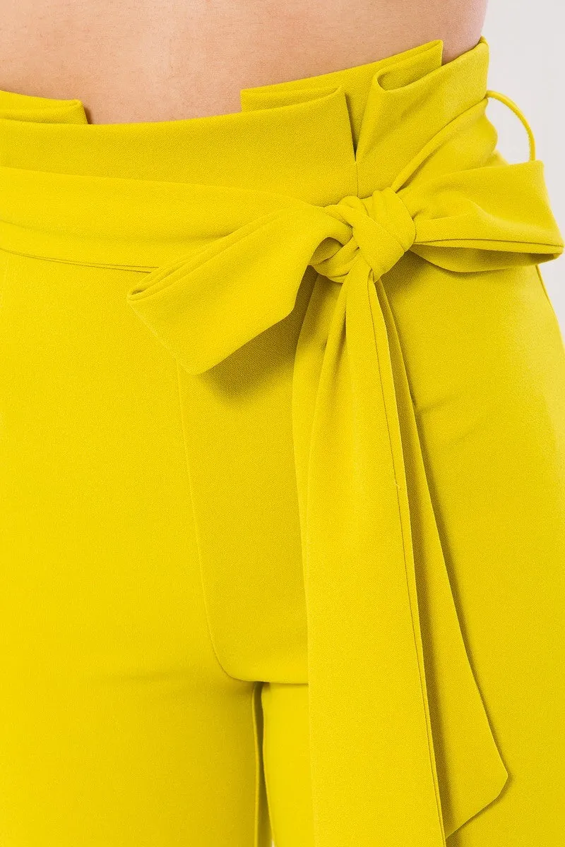 Belt Detail High Waist Skinny Pants