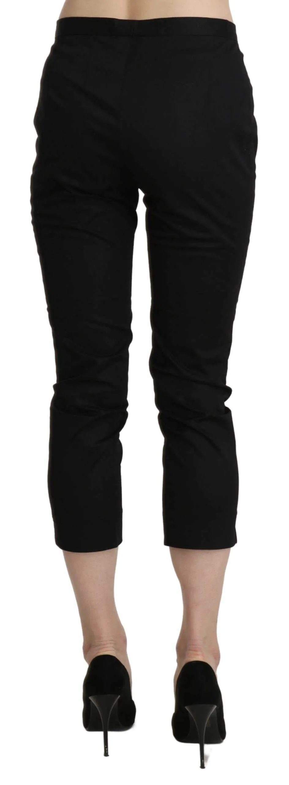 BENCIVENGA  High Waist Skinny Cropped Dress Trouser Pants