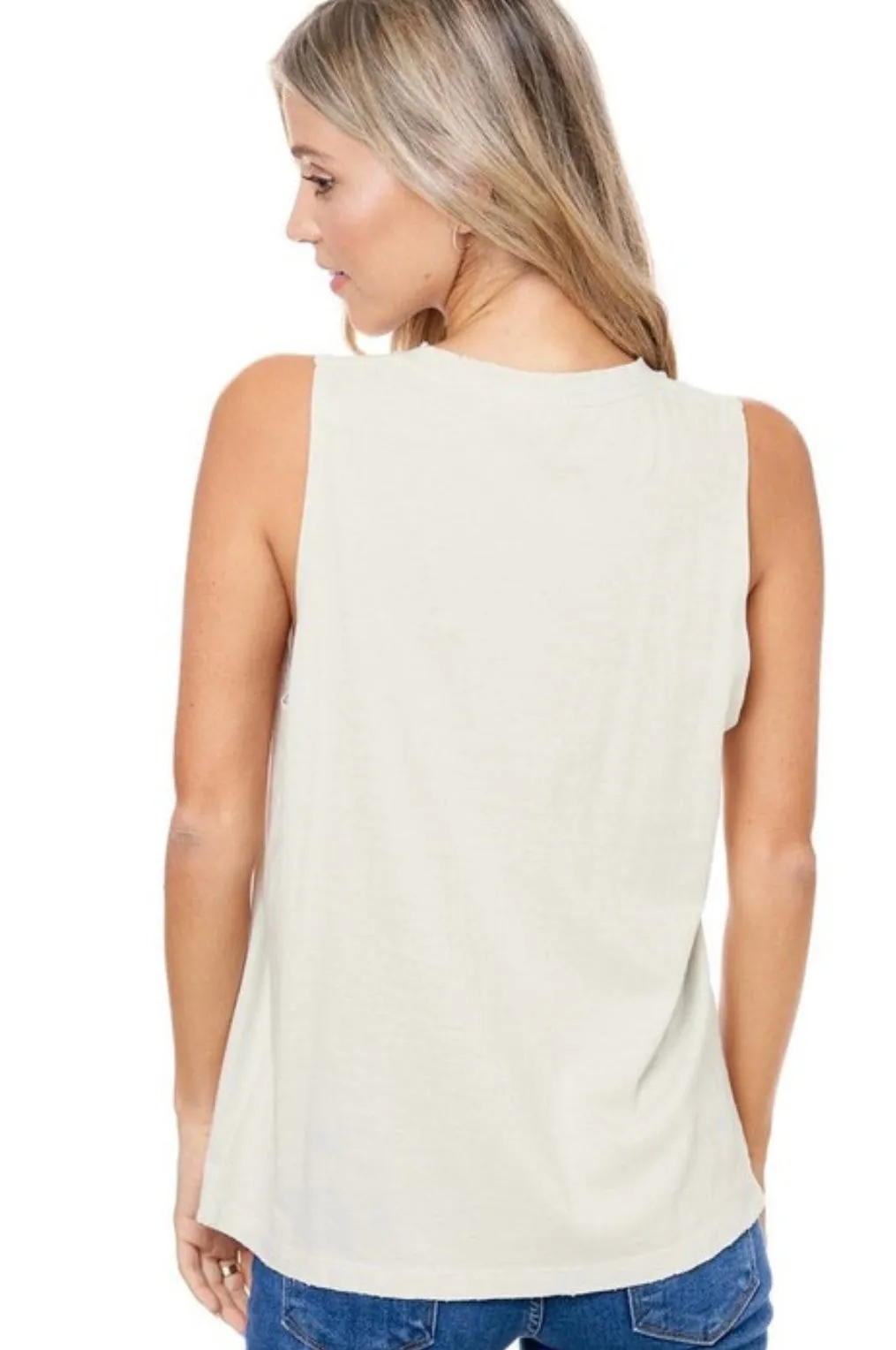 Birdie Golf Country Club Off-White Mineral Washed Graphic Tank