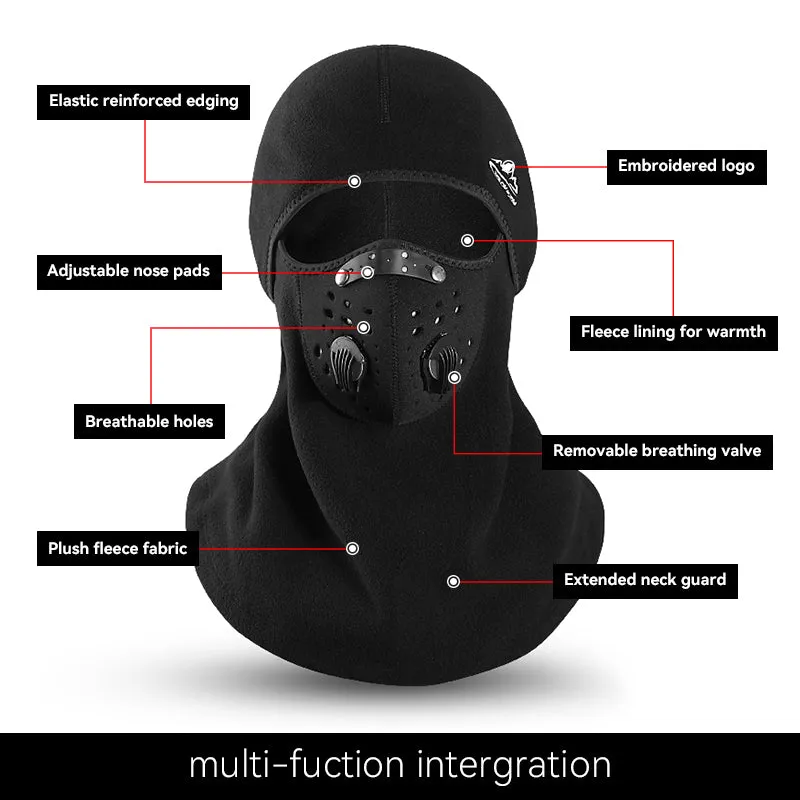 Black Filter Valve Head Mask Outdoor Motorcycle Windproof Warm