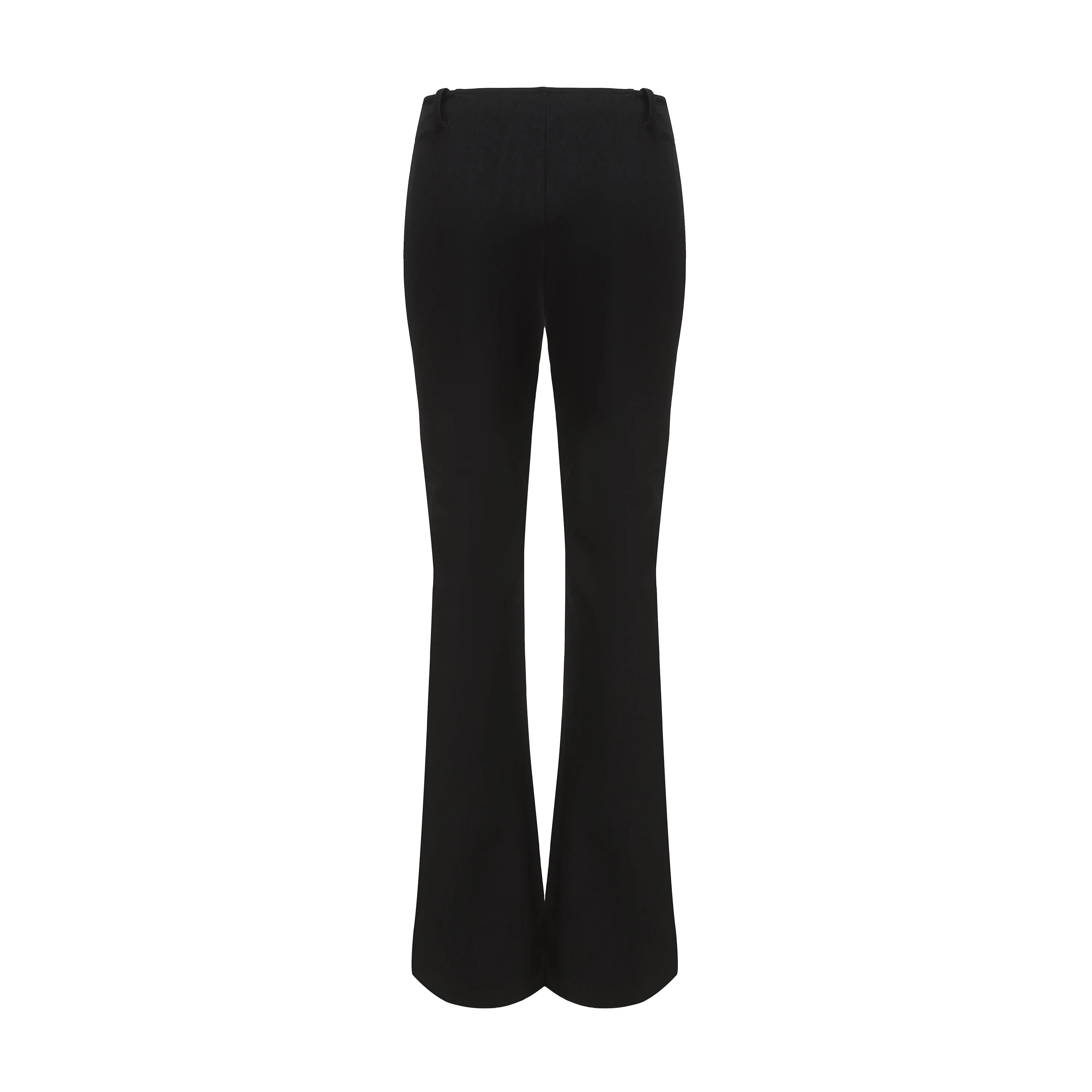 Black Flared Stretchy Split Pants