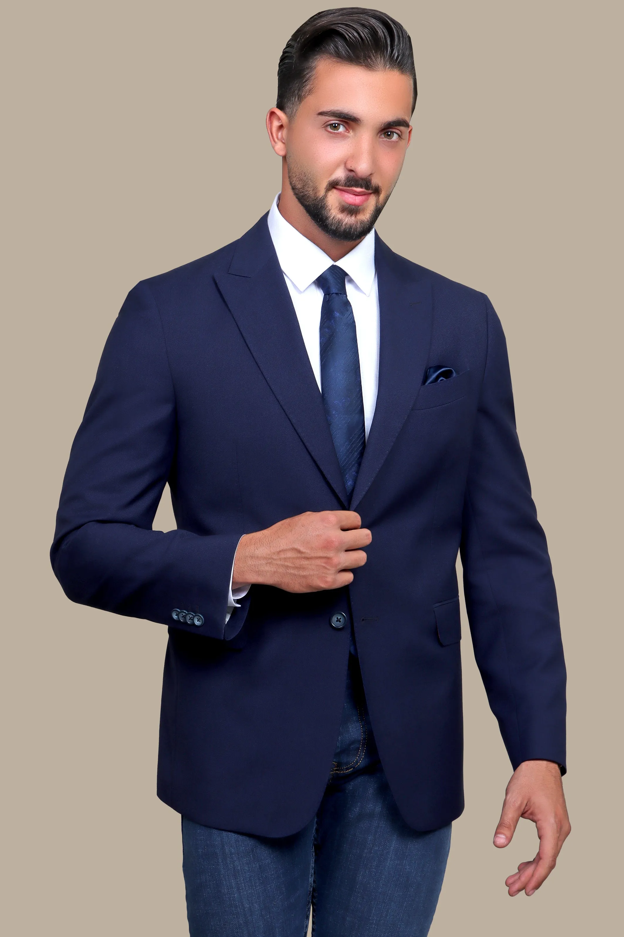 Blazer Peak Regular Structured Jacket - Navy