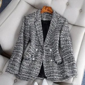 BLYTHE - Geruite en getailleerde blazer jas voor dames