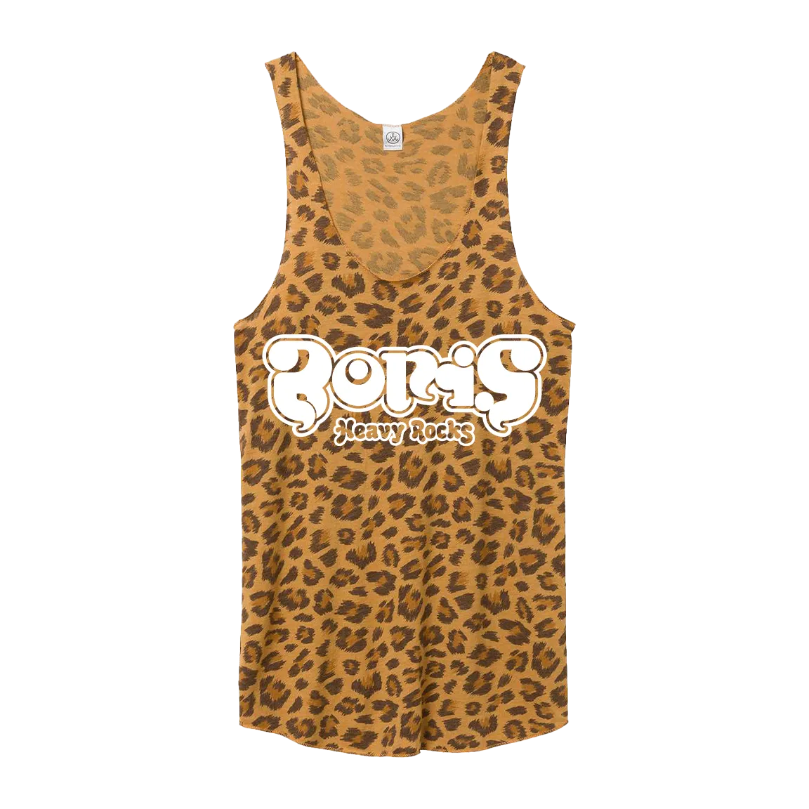Boris "Heavy Rocks: White” Leopard Racerback Tank Top