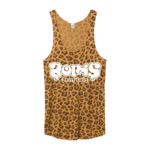 Boris "Heavy Rocks: White” Leopard Racerback Tank Top