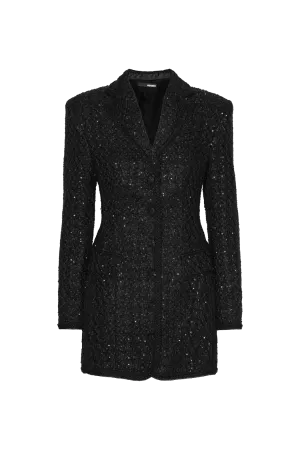 Boucle Blazer Dress - Black