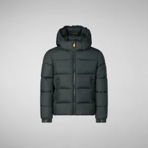 Boys' animal free puffer jacket Foster in green black