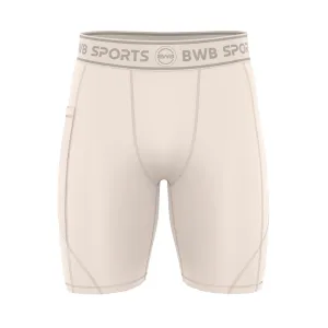 BWB Men's Beige Compression Shorts