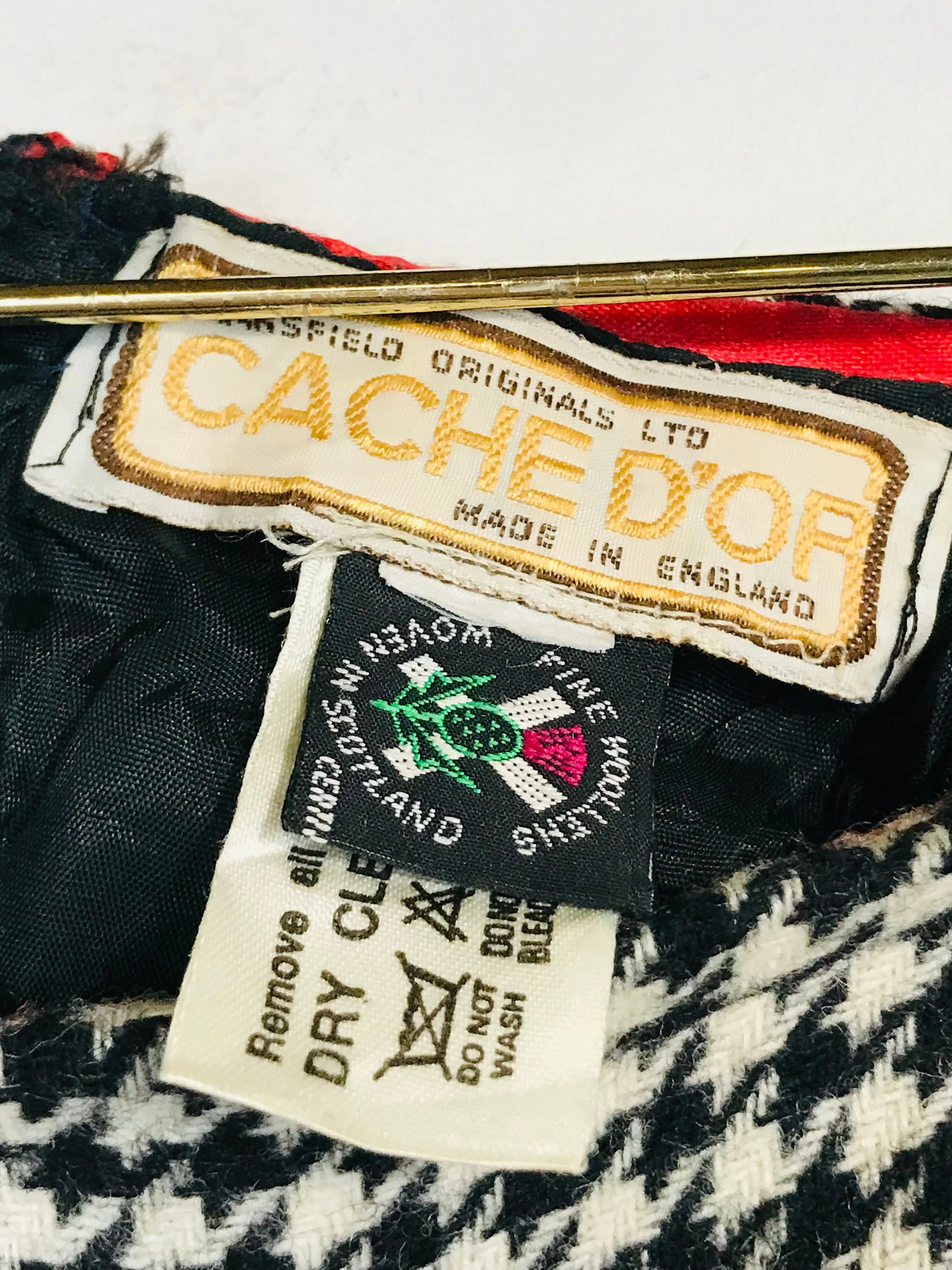 Cache d’or Women's Wool Vintage Midi Skirt | L UK14 | Multicoloured