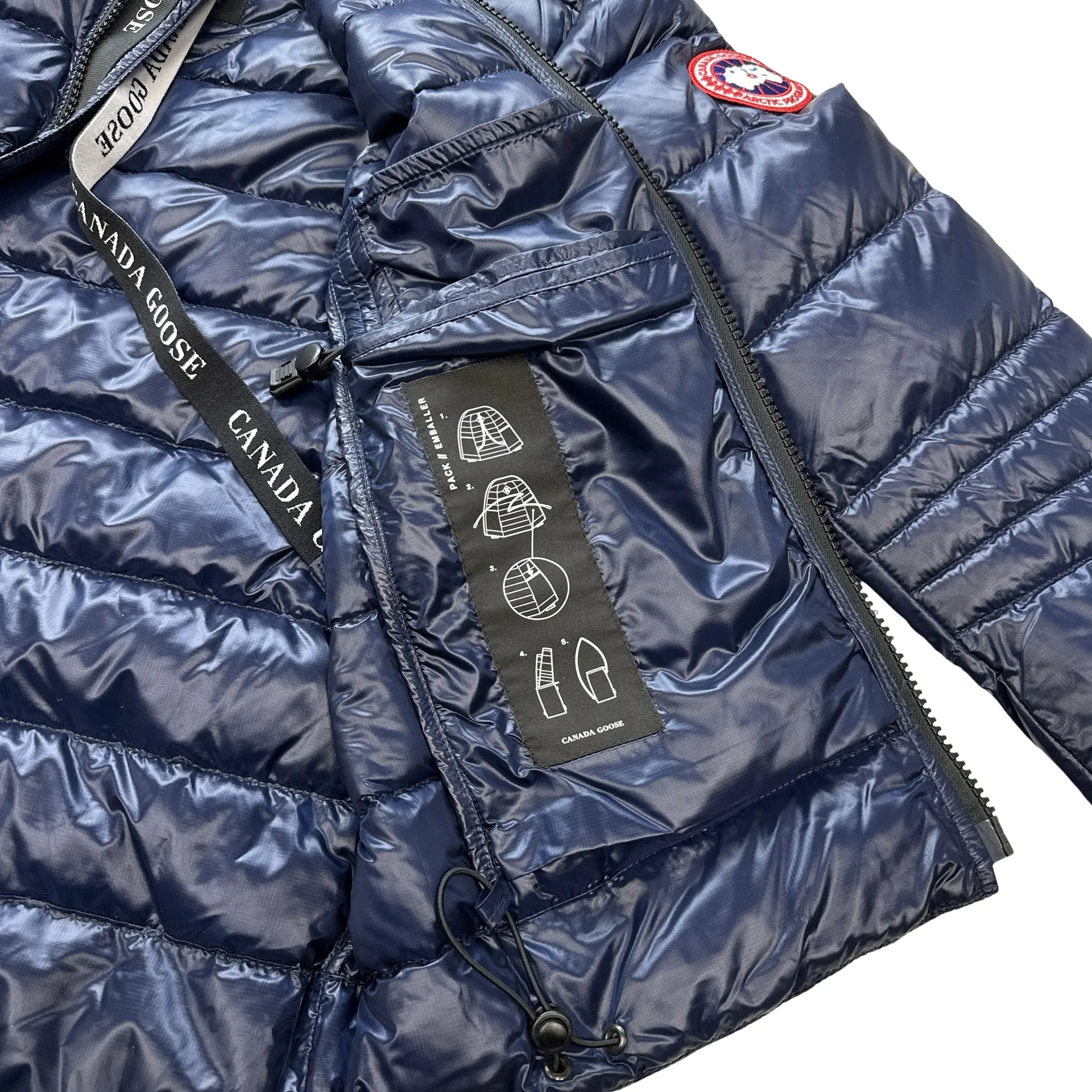 Canada Goose Navy Crofton Hoody Packable Jacket - Small