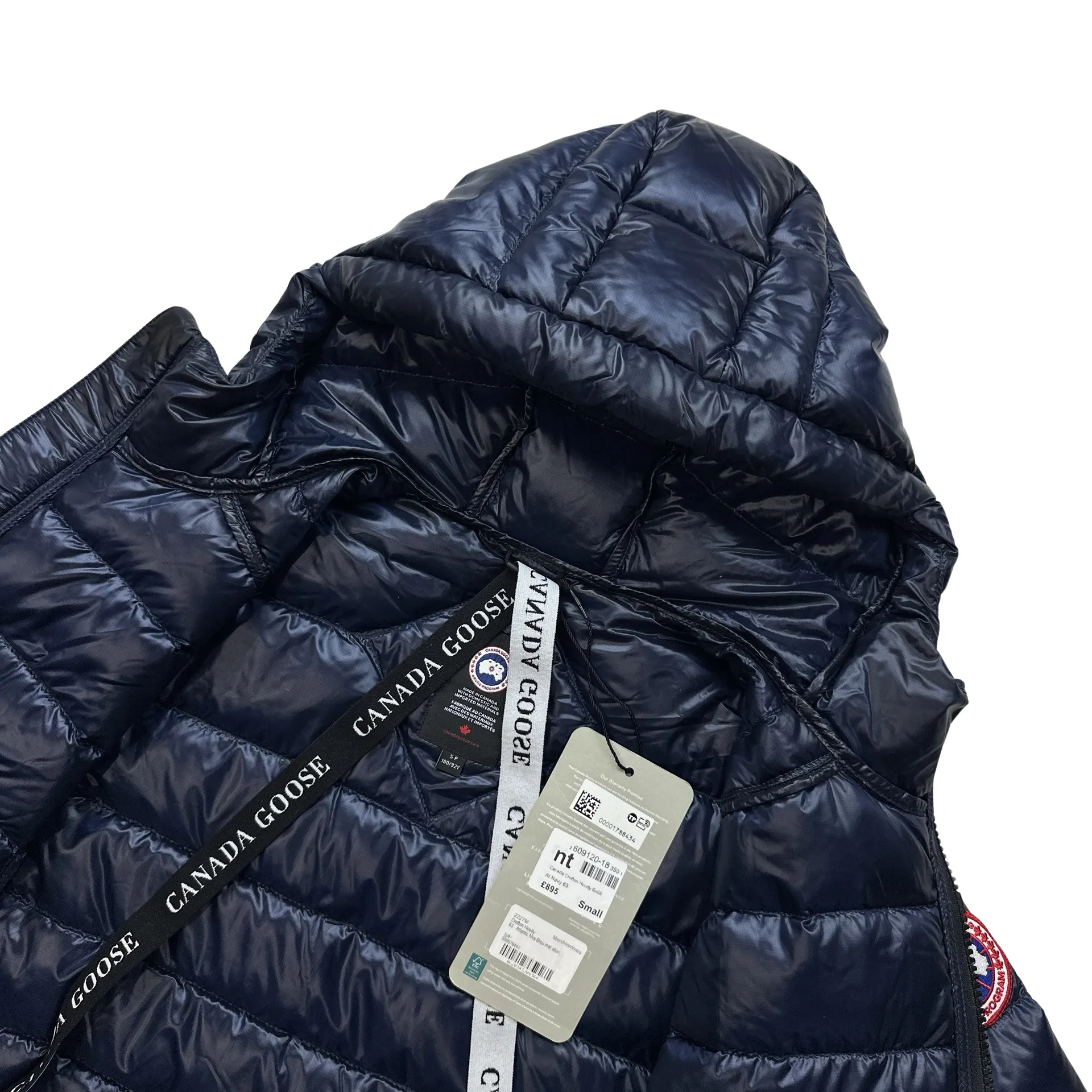 Canada Goose Navy Crofton Hoody Packable Jacket - Small