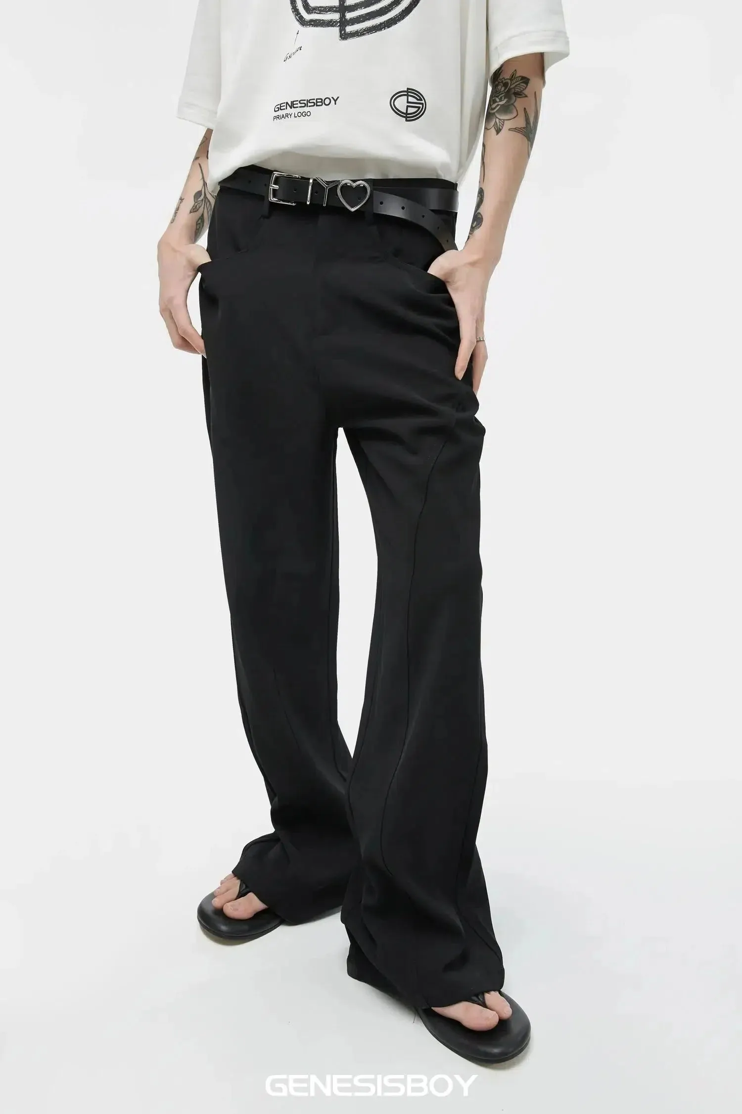 Chicmy- Wide-Leg High-Waist Pants