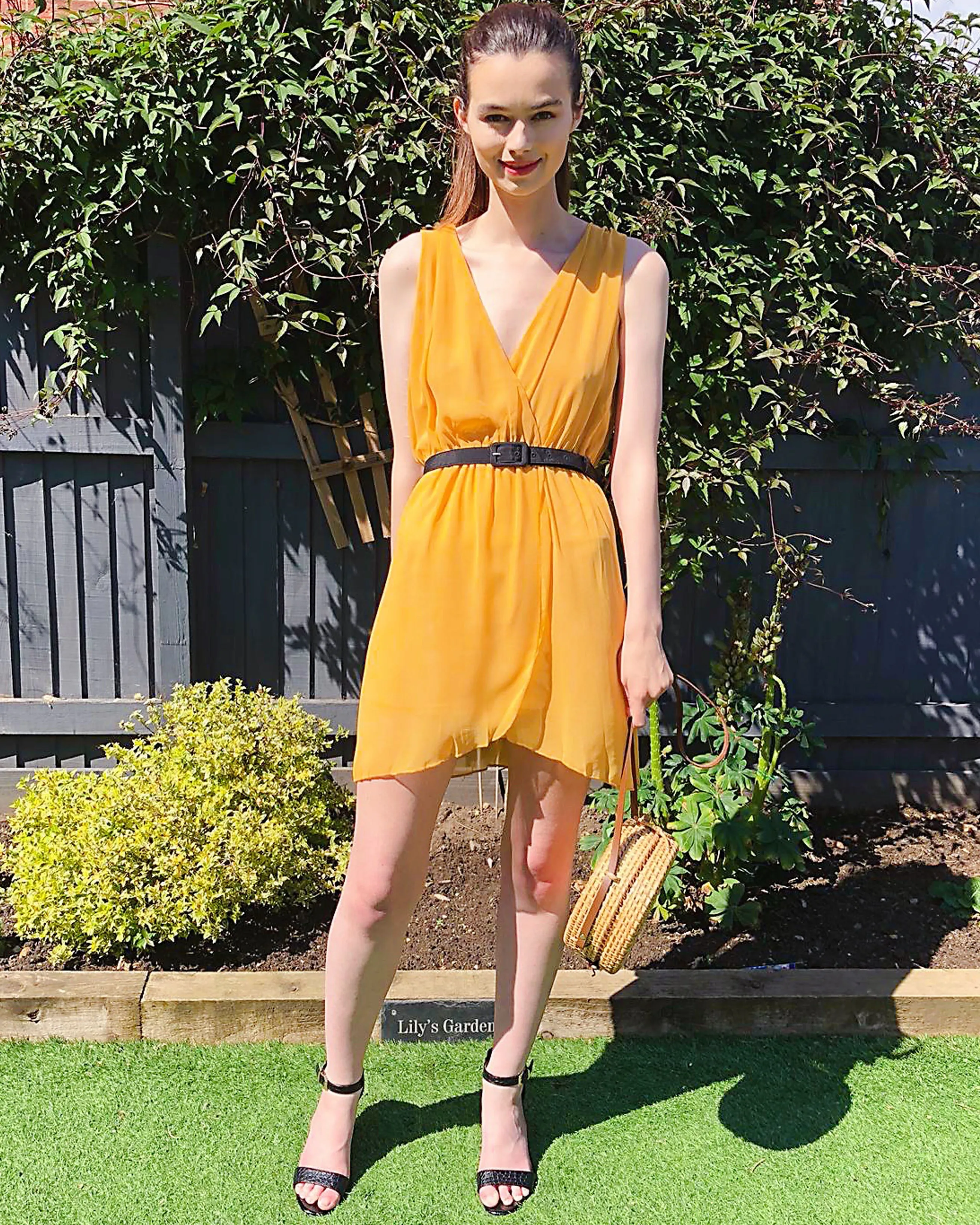 Chiffon wrap dress (YELLOW)