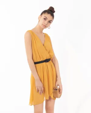 Chiffon wrap dress (YELLOW)