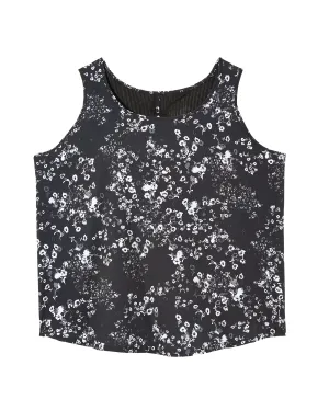 Clementine Tank with Keyhole Back | Black / White