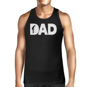 Dad Golf Mens Black Cotton Tank Top Funny Graphic Tee For Gold Dads