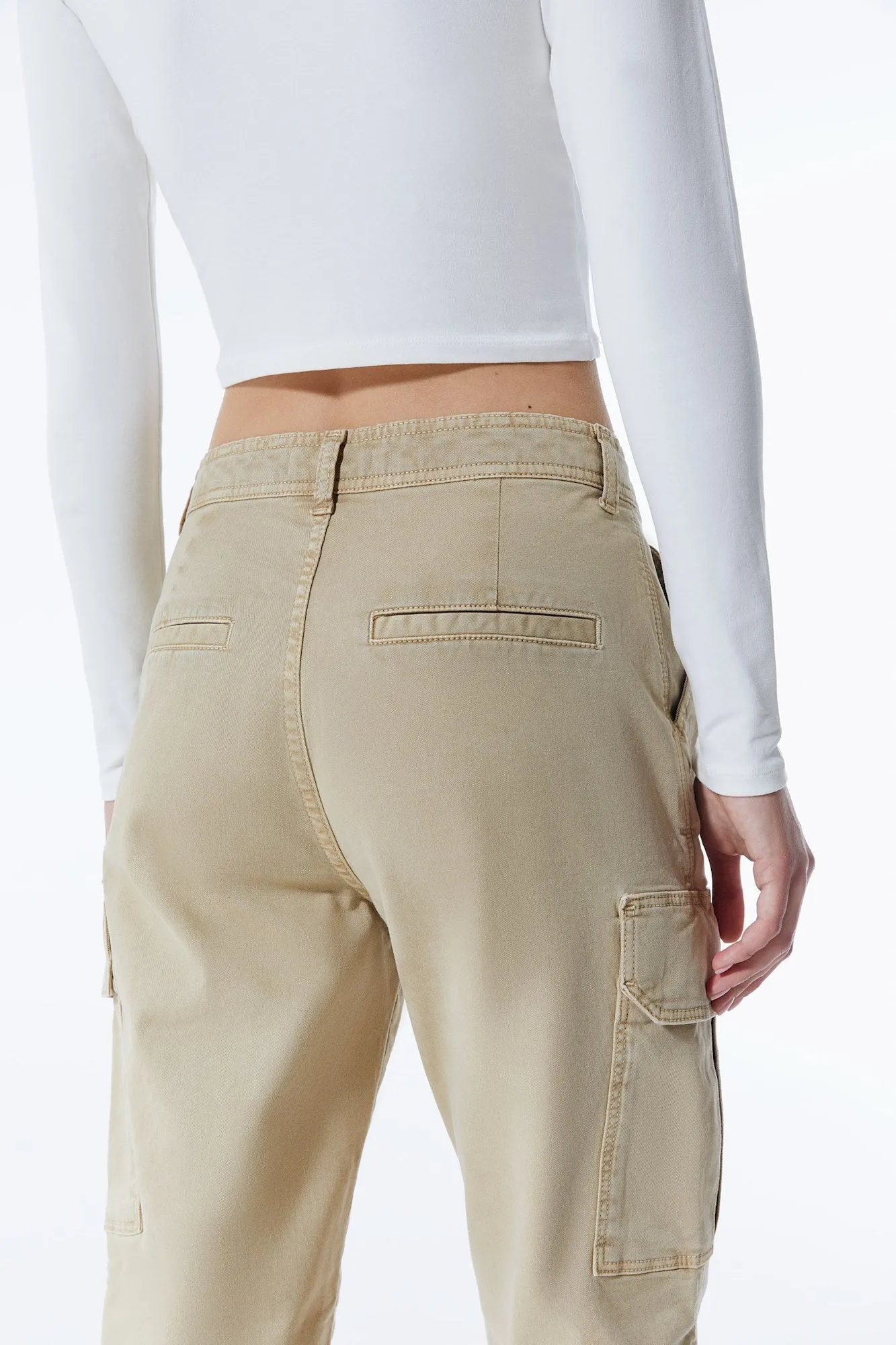 Daphne High Waist Cargo Pants Sand