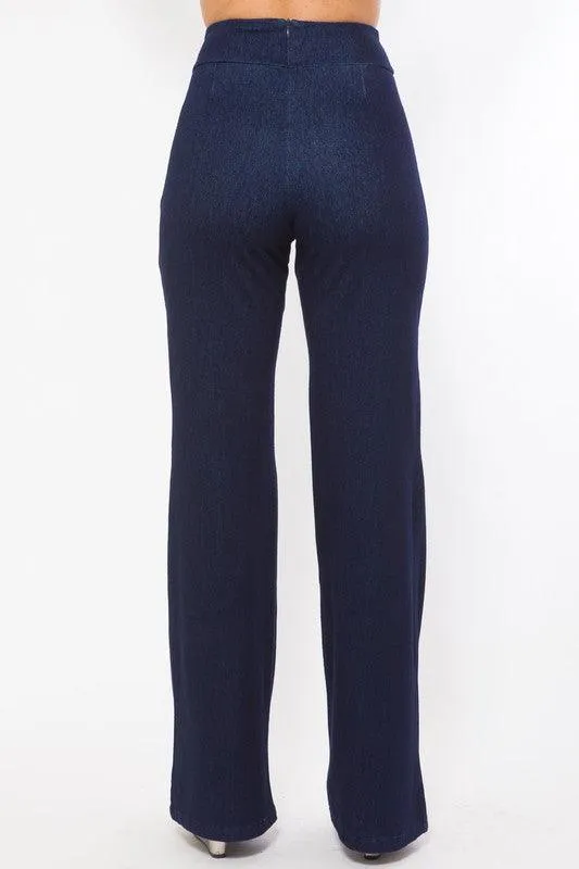 DENIM GOLD BUCKLE PANT