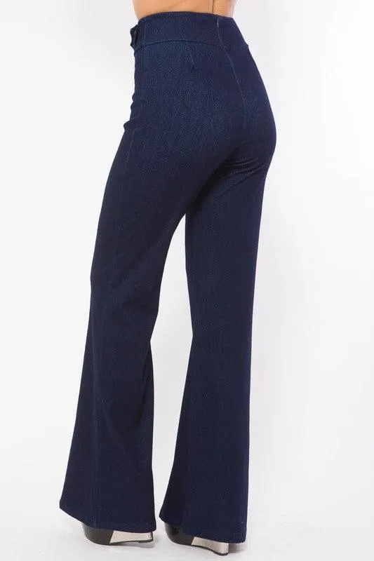 DENIM GOLD BUCKLE PANT