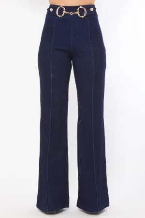 DENIM GOLD BUCKLE PANT