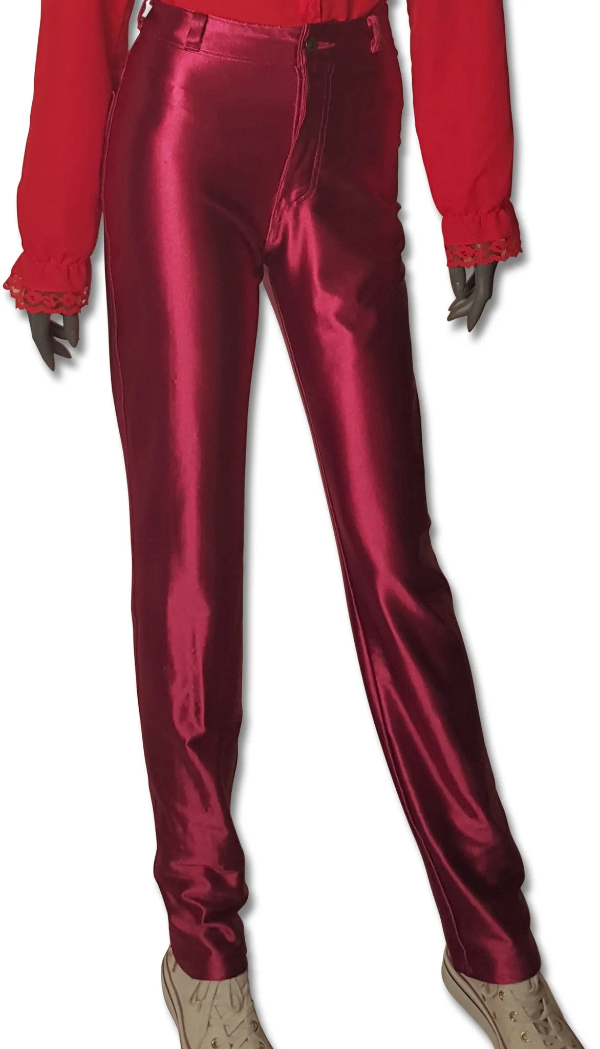 Disco Pant Fuchsia Satin, 1980s