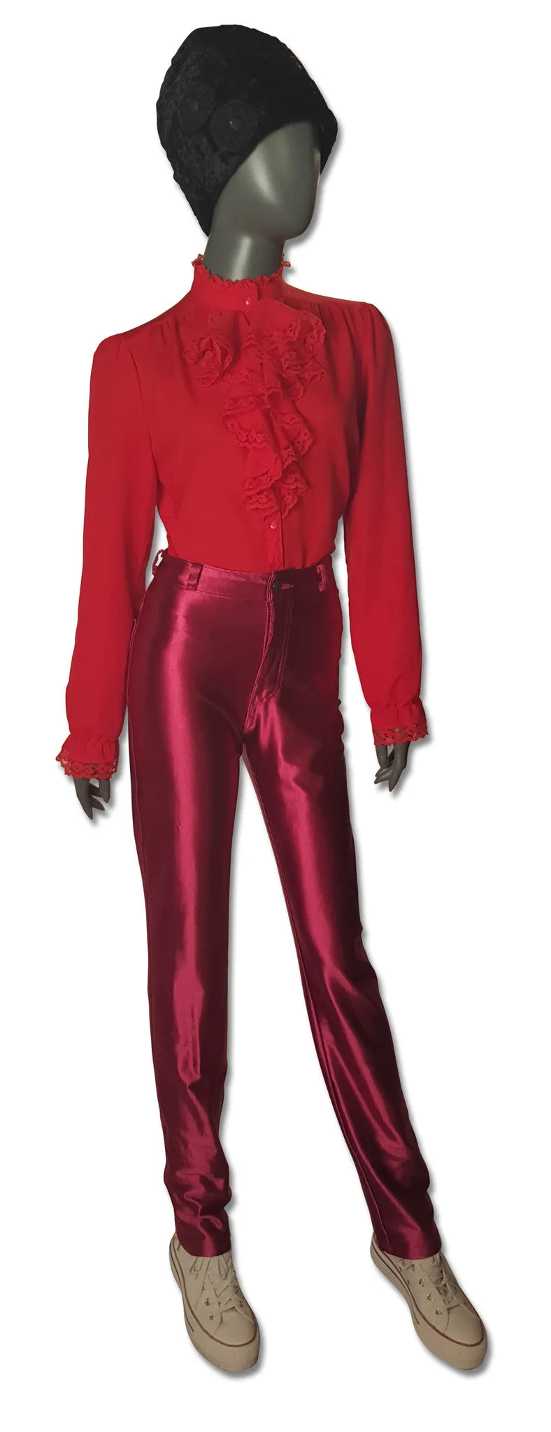 Disco Pant Fuchsia Satin, 1980s
