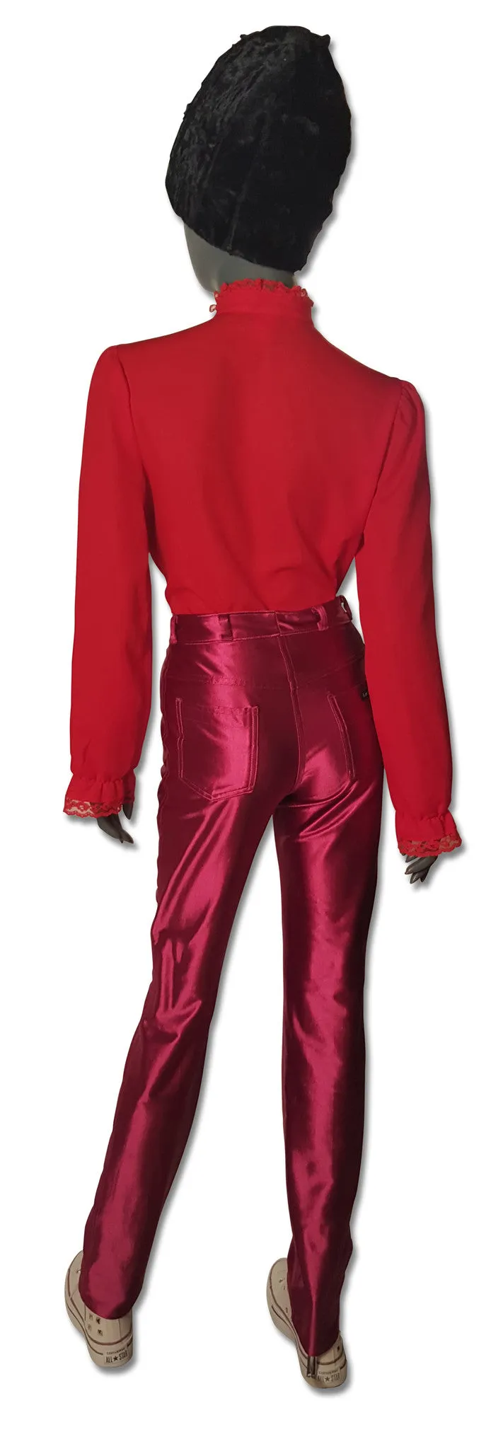 Disco Pant Fuchsia Satin, 1980s