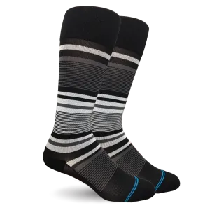 Dr. Segal Stripe Cotton Black/Grey Compression Socks - 15-20mmHg