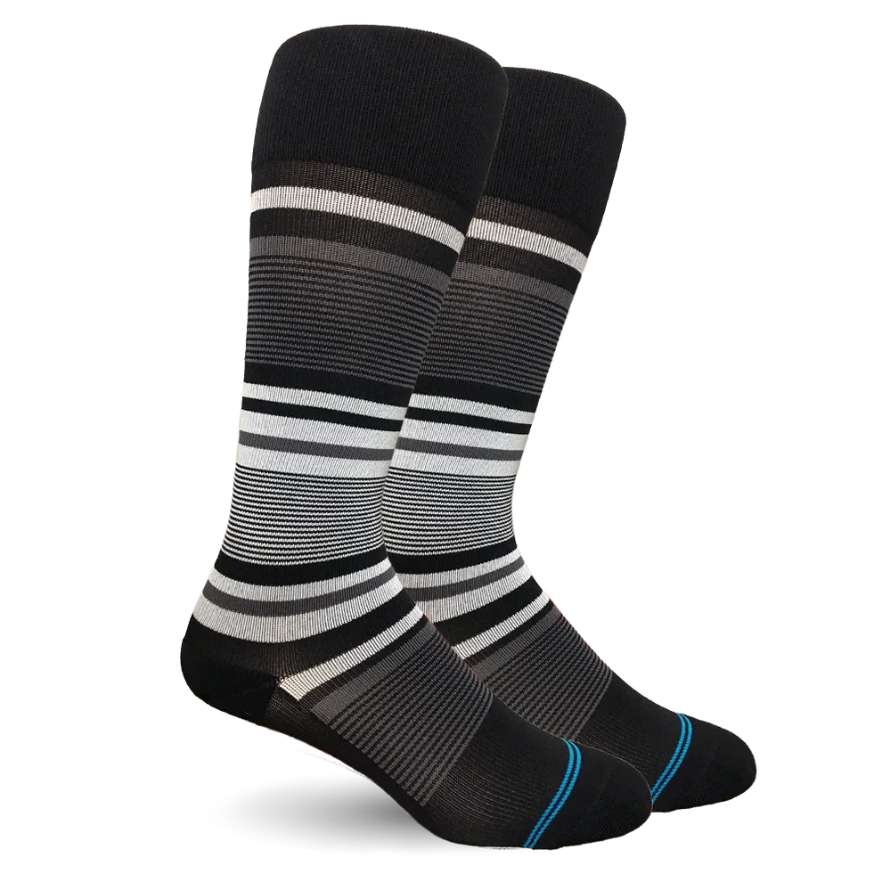 Dr. Segal Stripe Cotton Black/Grey Compression Socks - 15-20mmHg