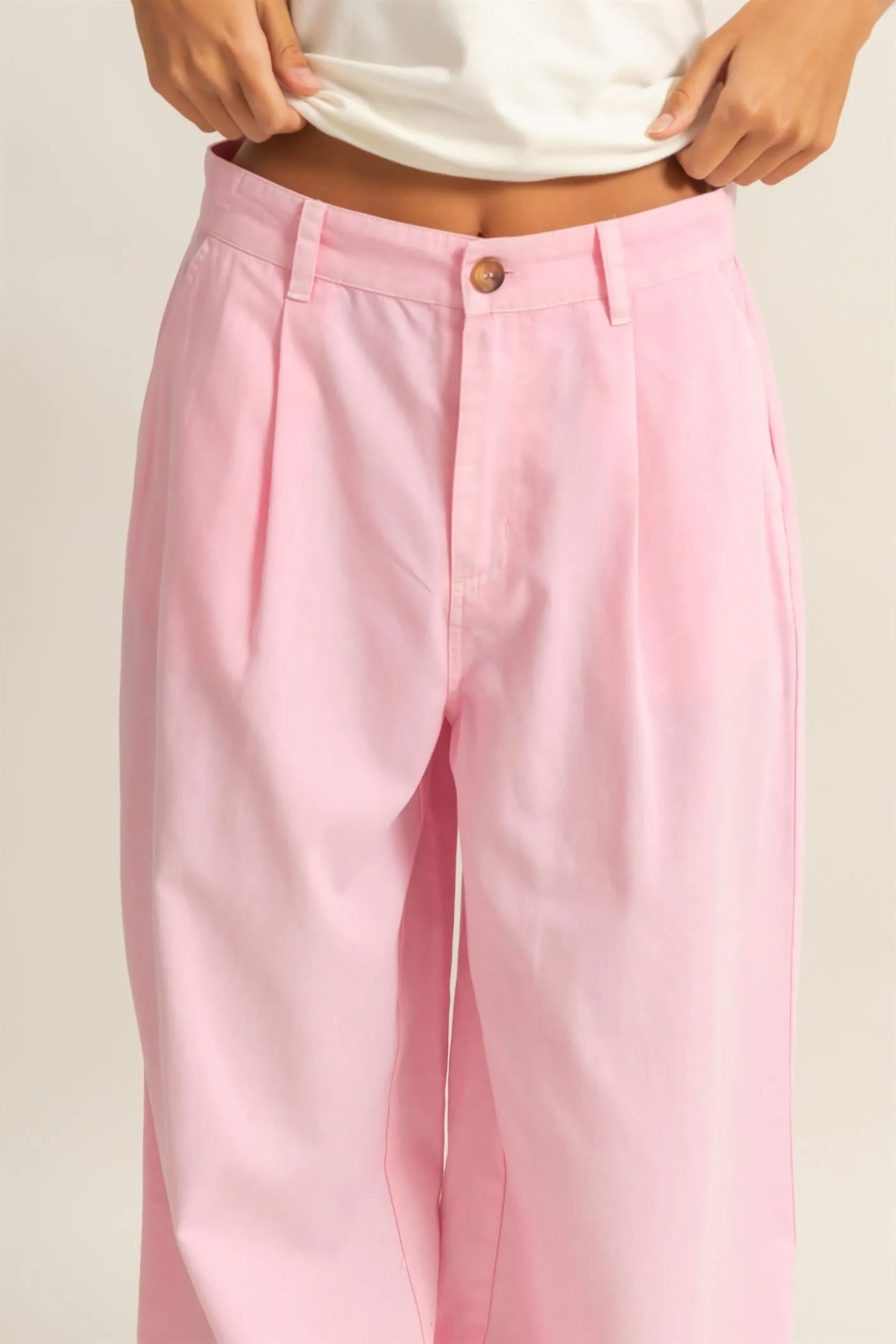 DZ24C967-High Waist Basic Wide Leg Pants