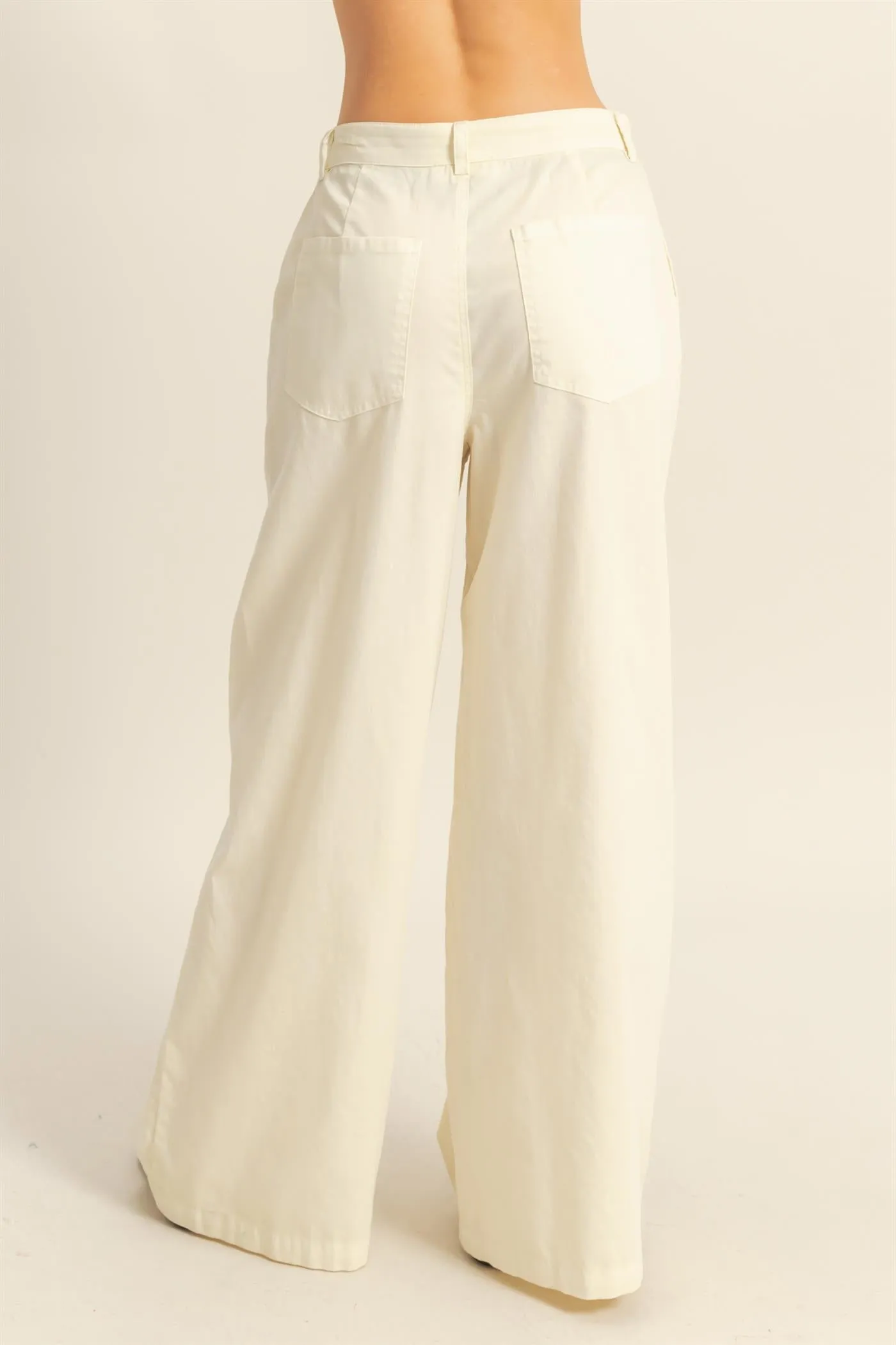 DZ24C967-High Waist Basic Wide Leg Pants