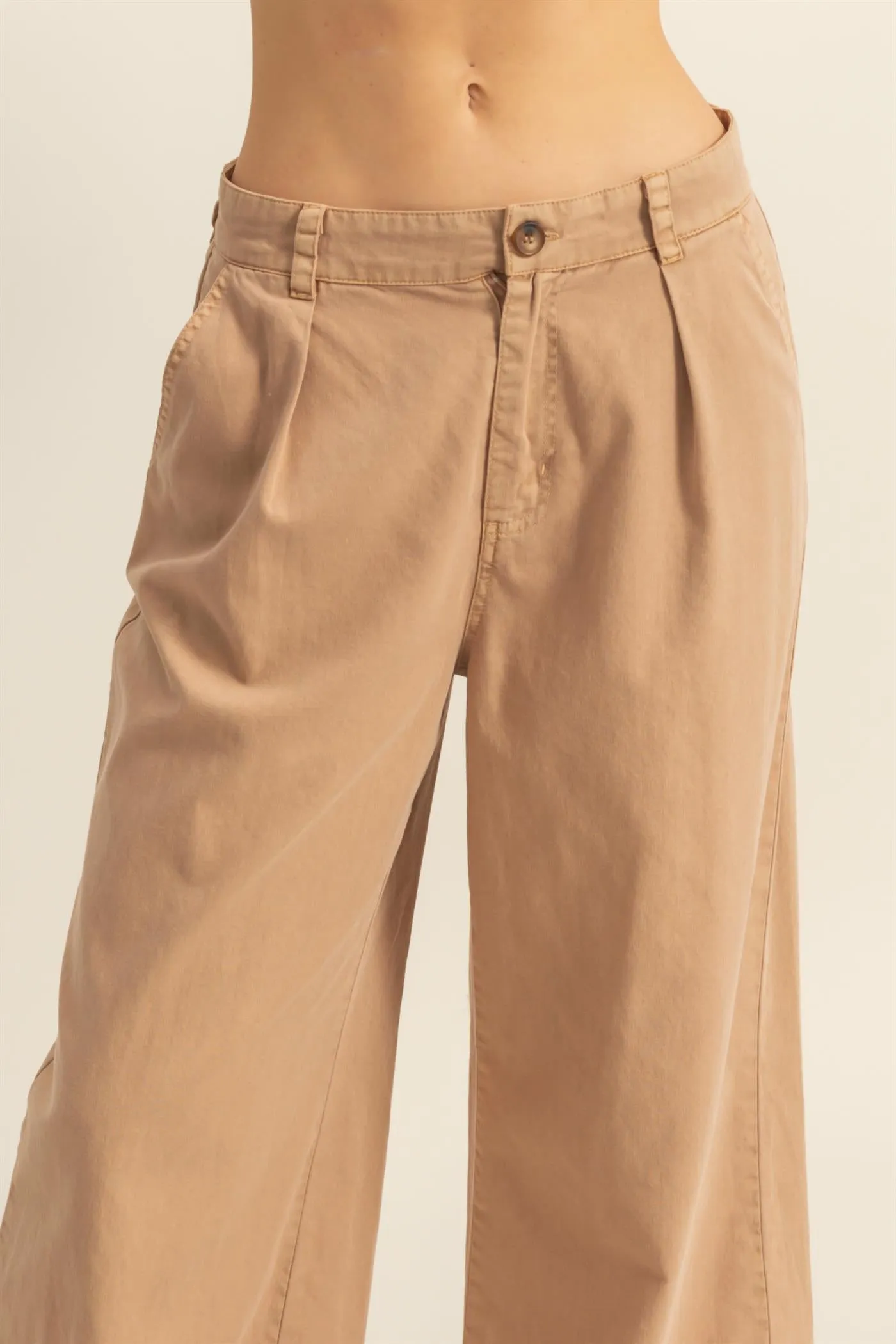 DZ24C967-High Waist Basic Wide Leg Pants
