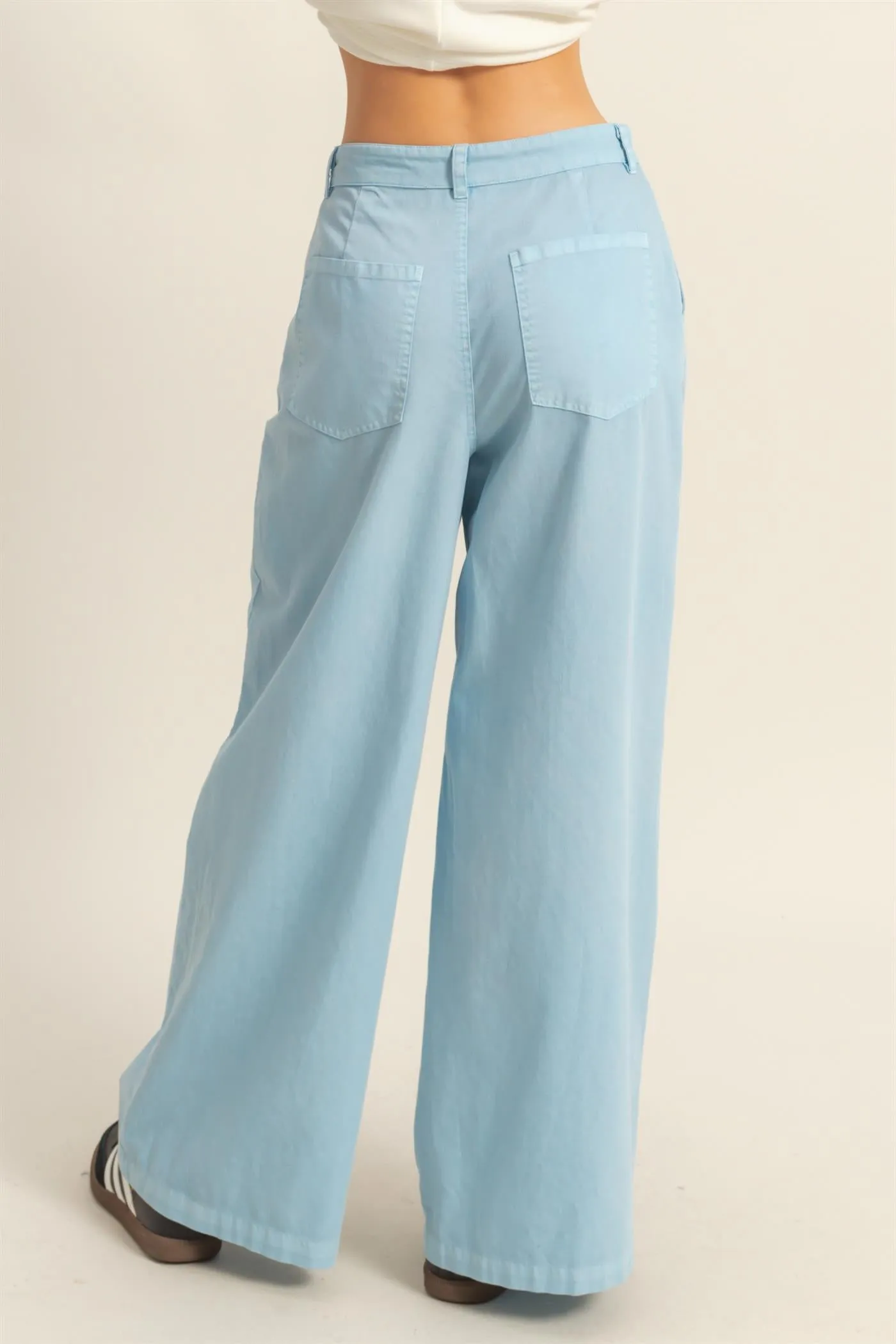 DZ24C967-High Waist Basic Wide Leg Pants