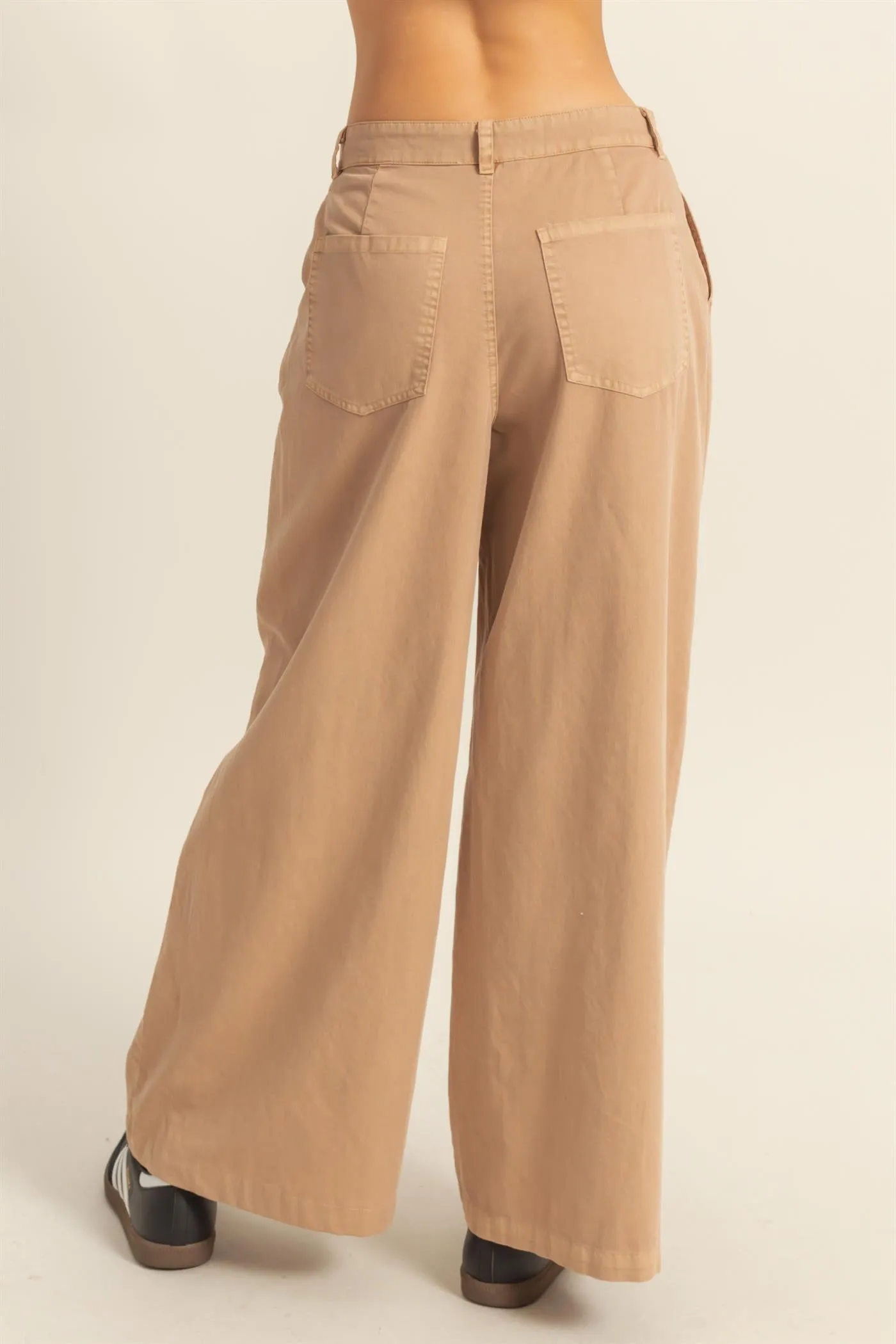 DZ24C967-High Waist Basic Wide Leg Pants
