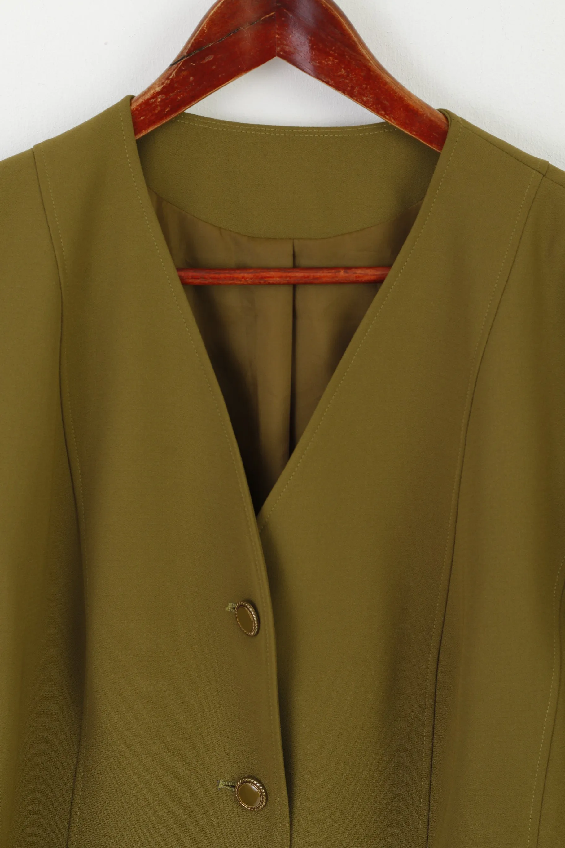 Eastex Heirloom Women 20 46 XL Blazer Green Shiny Sinlge Breasted Classic Jacket