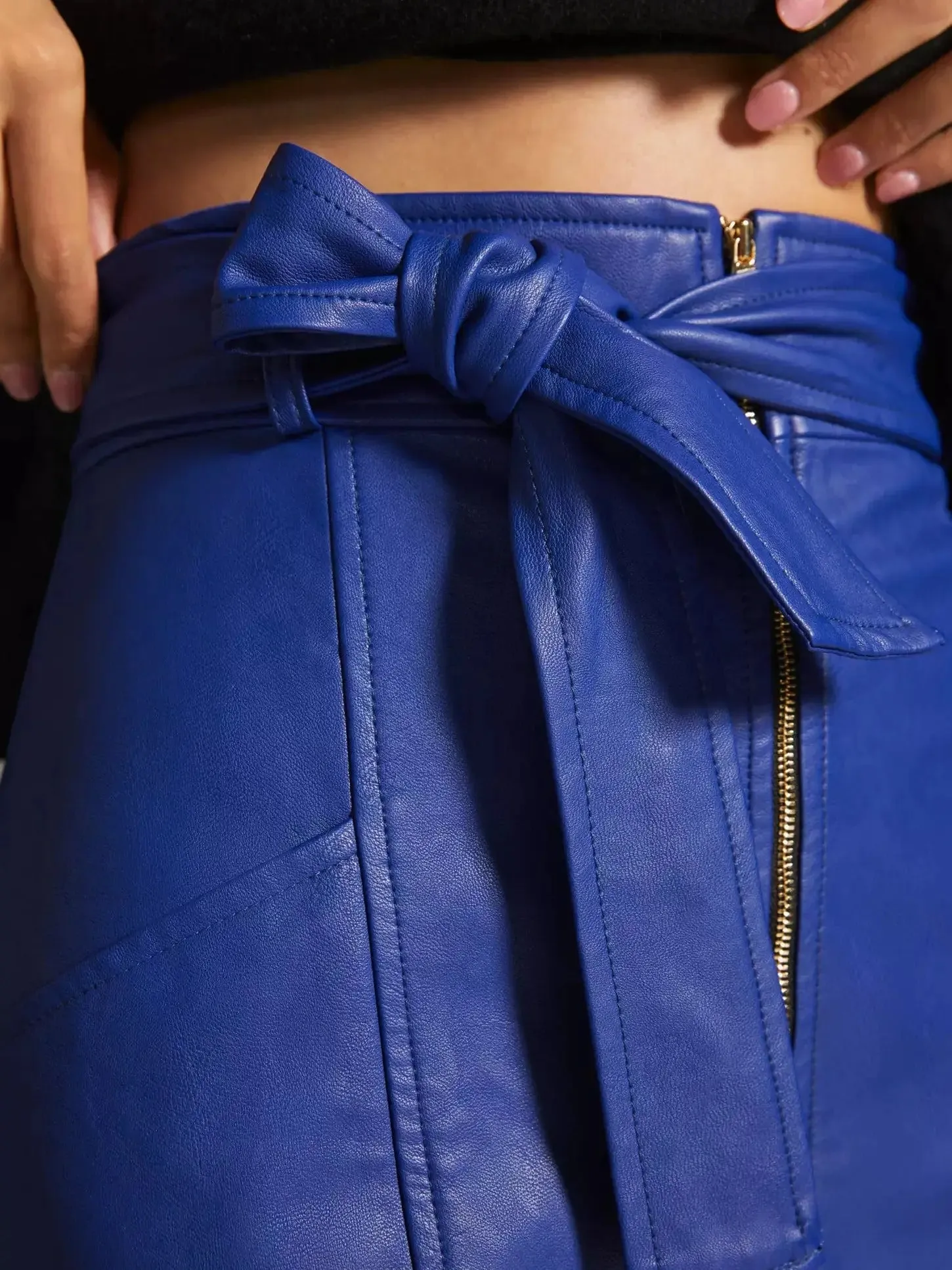 Elle Faux Leather Midi Skirt