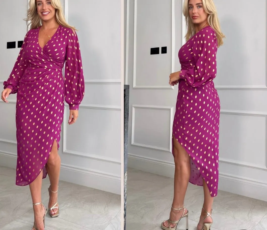 ELSA Long Sleeve Wrap Style Dress