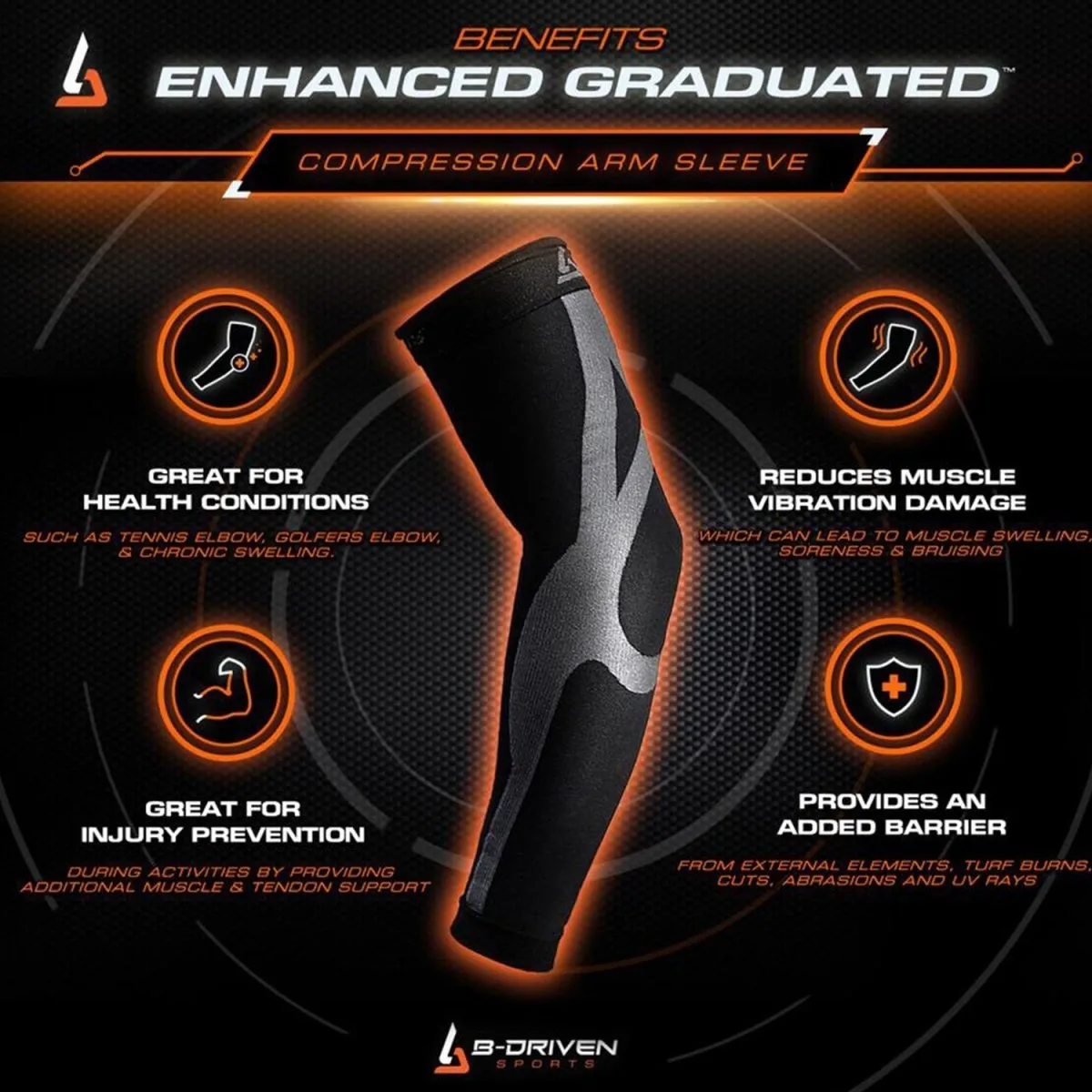 Enhanced Graduated Compression Arm Sleeve | Red - Pair