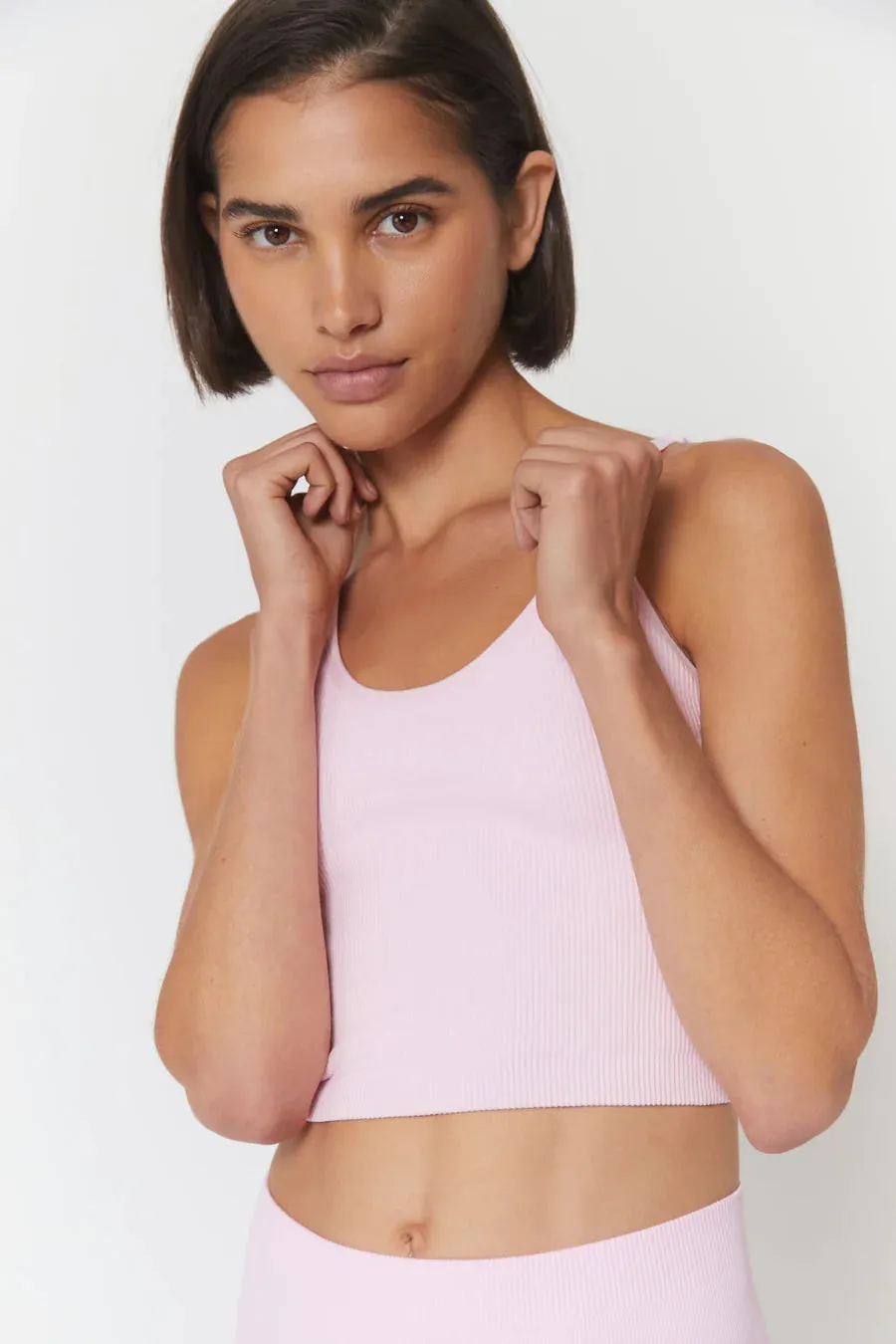 Entice Seamless Crop Tank, Bella Pink