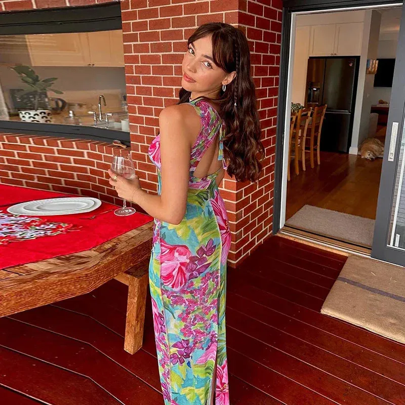 Fashionable Chic Sensational Vibrant Sexy Nightclub-ready Flirty Maxi Dress