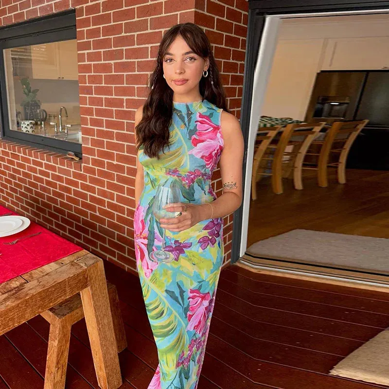 Fashionable Chic Sensational Vibrant Sexy Nightclub-ready Flirty Maxi Dress