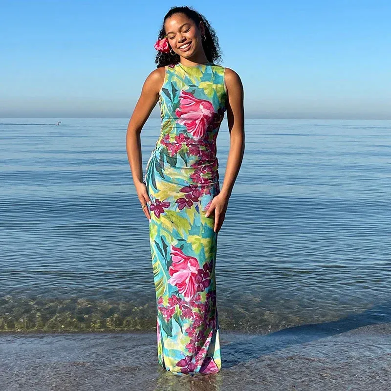 Fashionable Chic Sensational Vibrant Sexy Nightclub-ready Flirty Maxi Dress