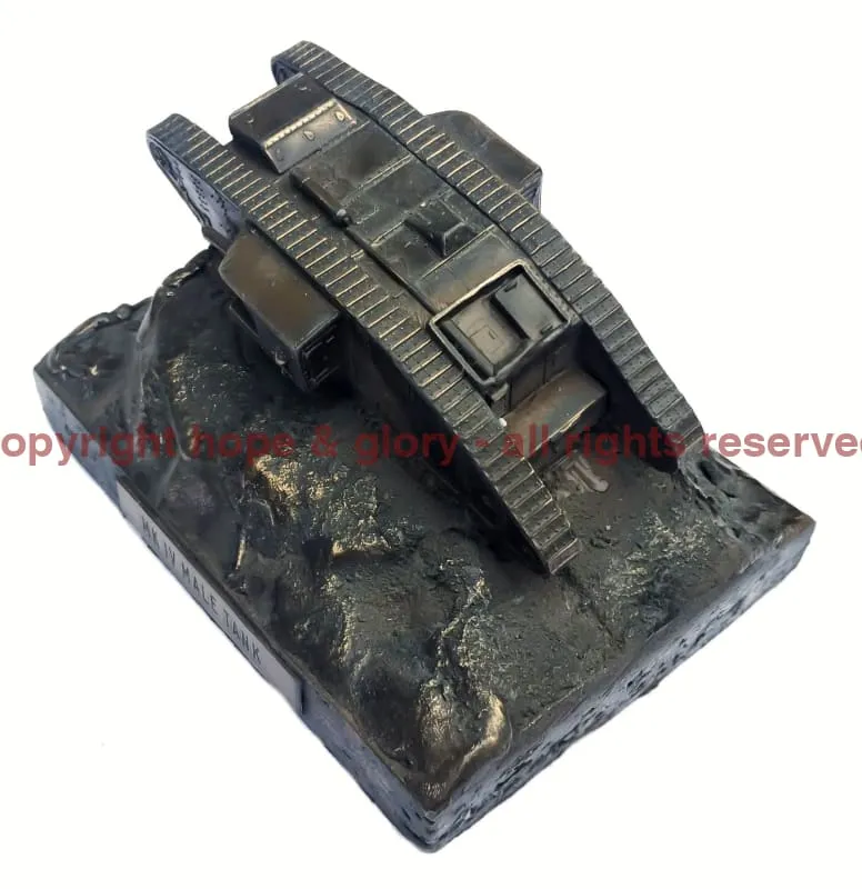 First World War Mark IV Male Tank 1/72 Cold Cast Bronze Military Statue