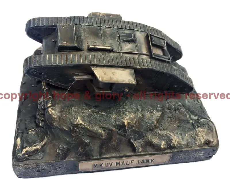 First World War Mark IV Male Tank 1/72 Cold Cast Bronze Military Statue