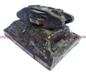 First World War Mark IV Male Tank 1/72 Cold Cast Bronze Military Statue