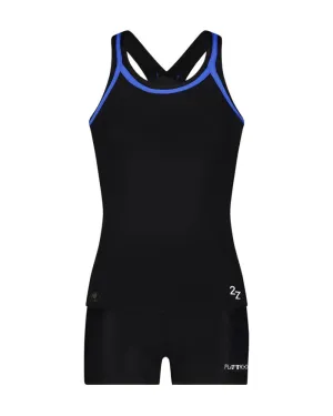 Flamingo Black Royal Trim 2 Piece Teen's Bathing Suit Tank with Shorts