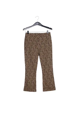 Flared-fit leopard-motif pants