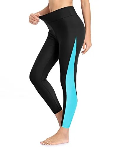 Flattering Rash Guard Pants Women's High Waisted Swim Pants with UPF 50  Protection