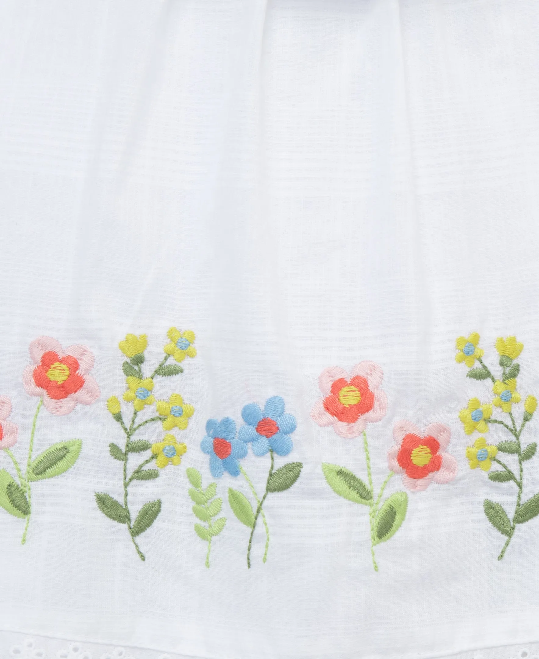 Floral Border Woven Tunic Set (12M-24M)